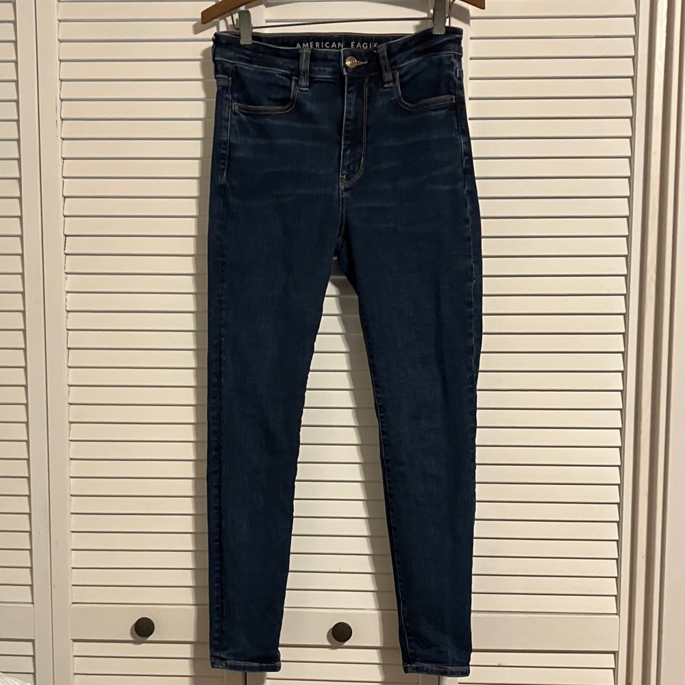 American Eagle Outfitters Women's Navy Skinny Jeans Size 6 short